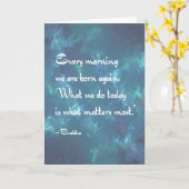 Carte Chaque matin pleine conscience Bouddha citation (Fleur jaune)