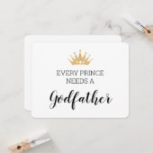 Carte Chaque Prince A Besoin D'Un Baptême Parrain (Devant/Arrière en situation)