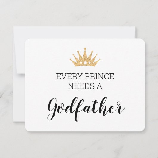 Carte Chaque Prince A Besoin D'Un Baptême Parrain (Devant)