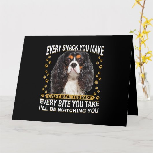 Carte Chaque Snack Que Vous Faites Drôle Cavalier King C (Fleur jaune)