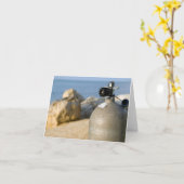 Carte Char de plongée sous-marine sur la plage (Fleur jaune)