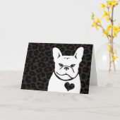 Carte CHARCOAL LEOPARD FRENCHIE (Fleur jaune)