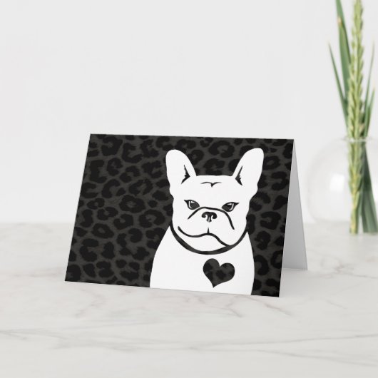 Carte CHARCOAL LEOPARD FRENCHIE (Devant)