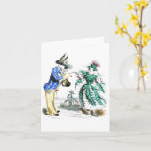 Carte Chardon, dame et âne (Fleur jaune)