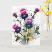 Carte Chardon - Fleurs aquarelle (Fleur jaune)