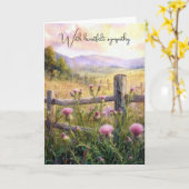 Carte Chardon rose sympathie (Fleur jaune)
