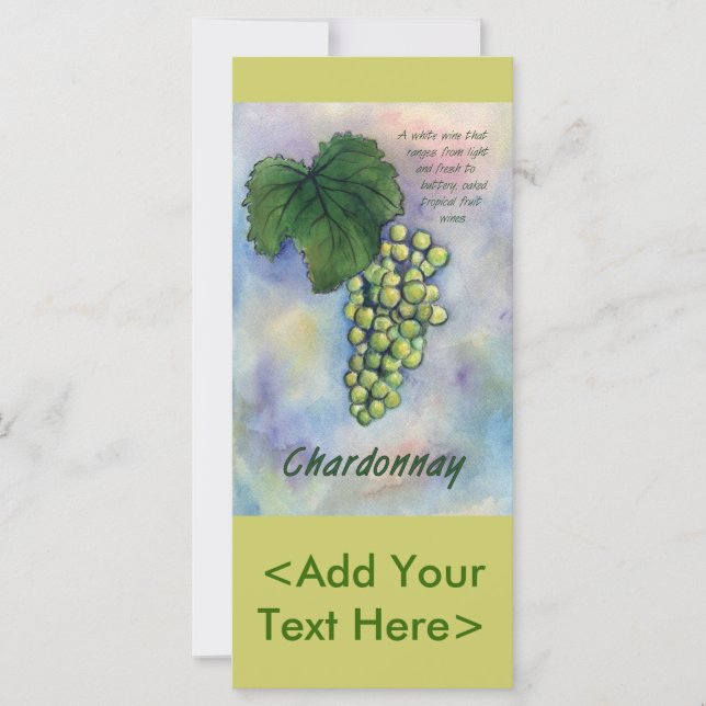 Carte Chardonnay Wine Graphe & Description Rack (Devant)