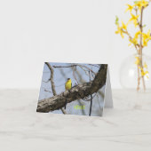 Carte Chardonneret, lumineux et joyeux (Fleur jaune)