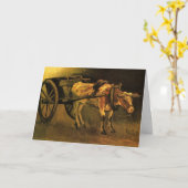 Carte Chariot avec bœuf rouge et blanc de Vincent van Go (Fleur jaune)