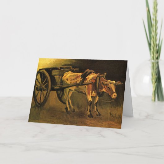 Carte Chariot avec bœuf rouge et blanc de Vincent van Go (Devant)