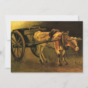 Carte Chariot avec bœuf rouge et blanc par Vincent van G