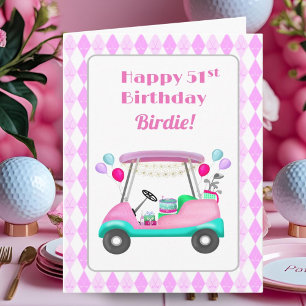 Carte Chariot de fête de golf pour femmes élégantes 51e