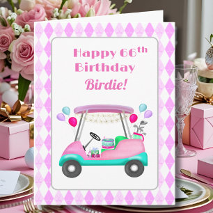 Carte Chariot de fête de golf pour femmes élégantes 66e