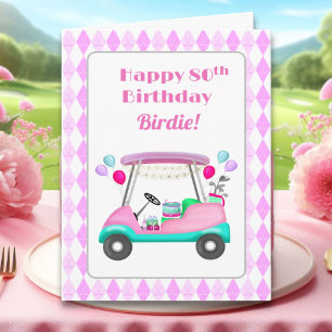 Carte Chariot de fête de golf pour femmes élégantes 80e