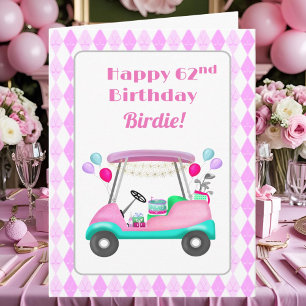 Carte Chariot de fête élégant pour femmes golfeuses 62e