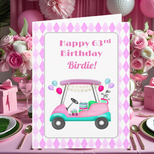 Carte Chariot de fête élégant pour femmes golfeuses 63e