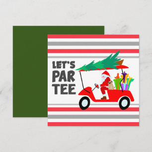 Carte Chariot de golf avec Santa Claus Let Par Tee Golfe