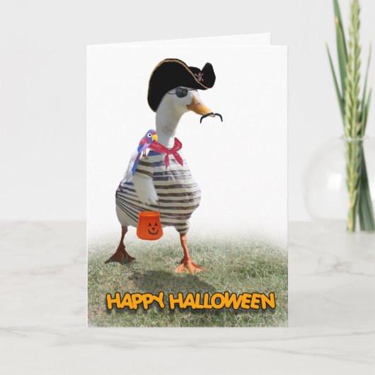 Carte Chariot d'Halloween ou traitement du canard pirate (Devant)