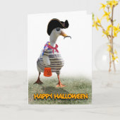 Carte Chariot d'Halloween ou traitement du canard pirate (Fleur jaune)
