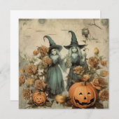 Carte Chariot Halloween vintage (6) (Devant / Derrière)