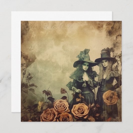 Carte Chariot Halloween vintage (7) (Devant / Derrière)