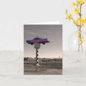 Carte Chariot rose (Fleur jaune)