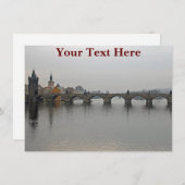 Carte Charles Bridge personnalisable, Prague (Devant / Derrière)