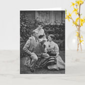 Carte Charles Dickens avec deux de ses filles (Fleur jaune)