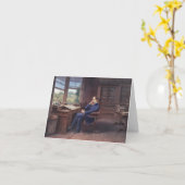 Carte Charles Dickens dans son étude (Fleur jaune)