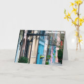 Carte Charleston Caroline du Sud Maisons Rainbow Row (Fleur jaune)