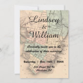 Carte Charleston SC Vintage Faire-part de mariage (Dos)