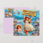 Carte CHARLOTTE ~ Joyeux anniversaire ~ Anniversaire fil (Devant / Derrière)