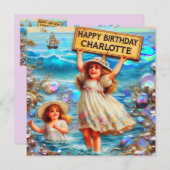 Carte CHARLOTTE ~ Joyeux anniversaire ~ Anniversaire fil (Devant / Derrière)