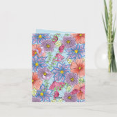 Carte Charmant aquarelle Florale Fête des Mères Botaniqu (Dos)