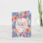 Carte Charmant aquarelle Florale Fête des Mères Botaniqu (Devant)