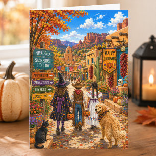 Carte Charmant Plaza Espagnol d'Automne Joyeux Halloween