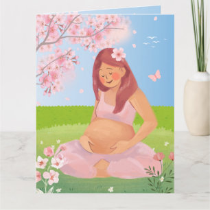 Carte charmante de maman enceinte pastel dans la n