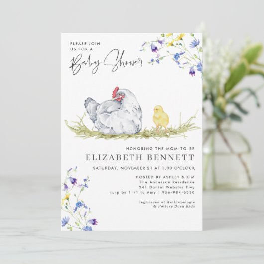 Carte Charmante ferme rustique | Bébé de poulet (Debout devant)