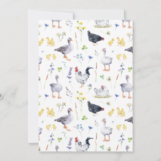 Carte Charmante ferme rustique | Bébé de poulet (Dos)