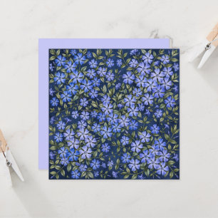 Carte Charmantes fleurs de pervenche dispersées bleu pro
