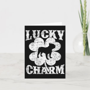Carte Charme Chanceux Feuille Bouledogue Français Saint-