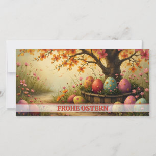 Carte Charme de fleurs printanières avec splendeur d'œuf
