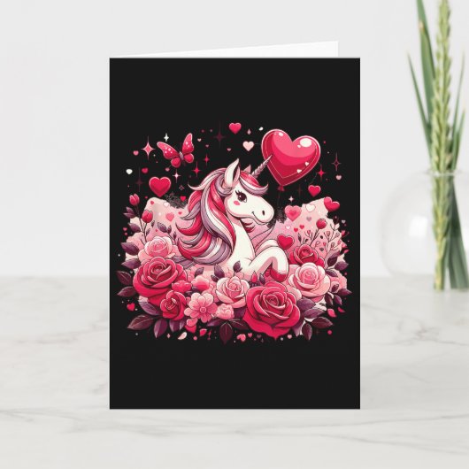 Carte Charme de la Saint-Valentin de licorne (Devant)