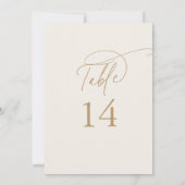 Carte Charme élégant 5x7 Ivory Gold Mariage Numéros de t (Dos)