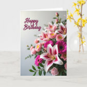Carte charme floral Chevron (Fleur jaune)