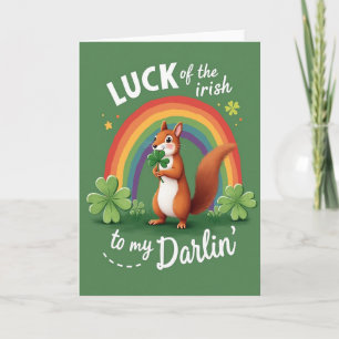 Carte Charme Irlandais Écureuil Chanceux