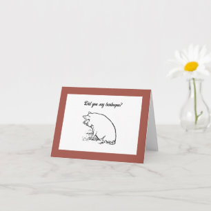 Carte Charme Perky Cochon ferme animal nature dessin