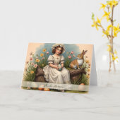 Carte Charme vintage de Pâques (Fleur jaune)