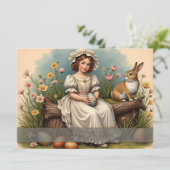 Carte Charme vintage de Pâques (Debout devant)