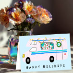 Carte Charming Christmas Camper Vintage RV Xmas<br><div class="desc">Carte personnalisable,  Ajoutez votre propre texte à l'intérieur ou à l'avant de la carte. Consultez ma boutique pour plus de designs ou dites-moi si vous voulez quelque chose de personnalisé.</div>